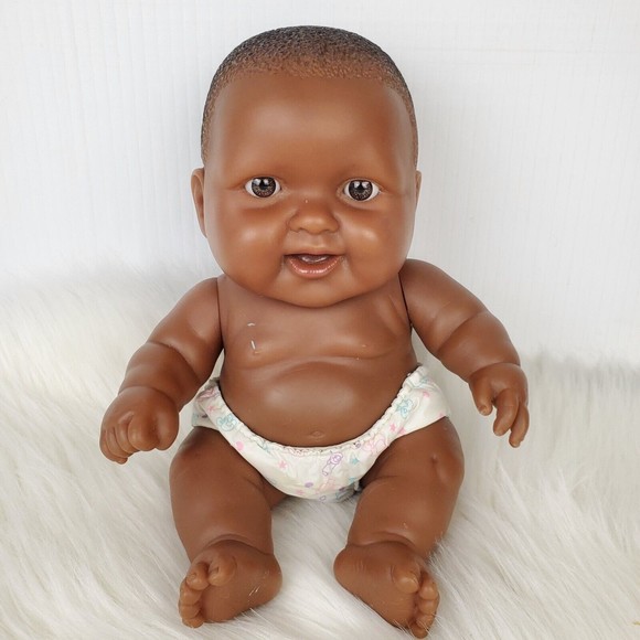 Berenguer Ethnic African American Black Chubby Baby Doll Wearing Diaper 10" - Picture 2 of 8